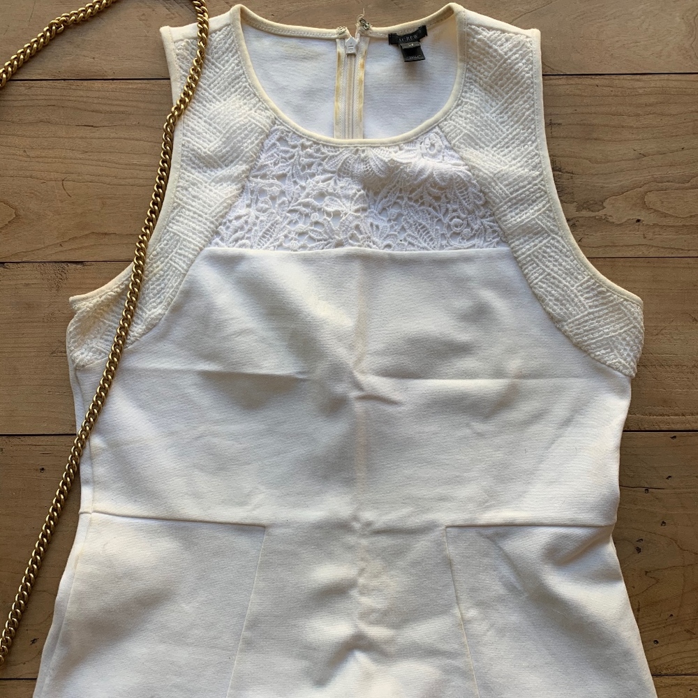 J.Crew White Peplum Top Sleeveless